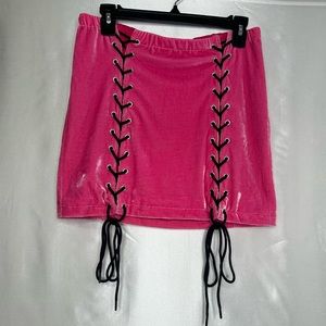 POSTER GRL VELOUR SKIRT - PINK (M)